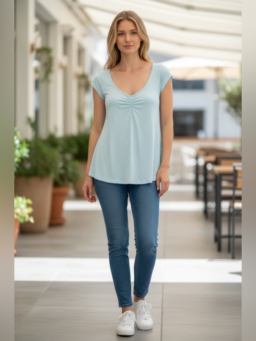 Sky Blue Women's Short Sleeve Tee